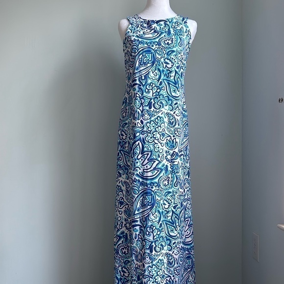 Katherine Way Dresses & Skirts - Katherine Way maxi sleeveless dress size small blue and
 White design